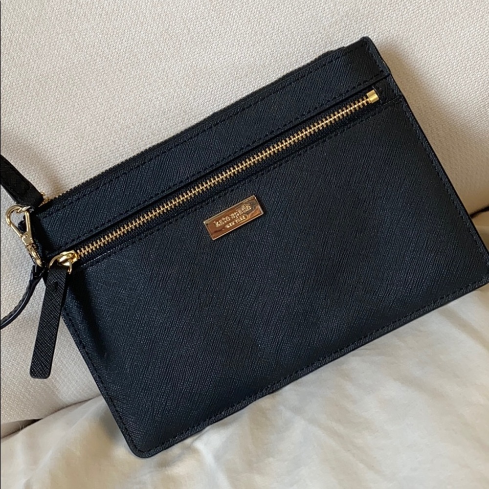 Kate Spade Tinie Black Leather Wristlet